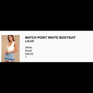 Lulus white bodysuit match point